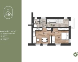 Půdorys apartmánu 1 Půdorys apartmánu 1